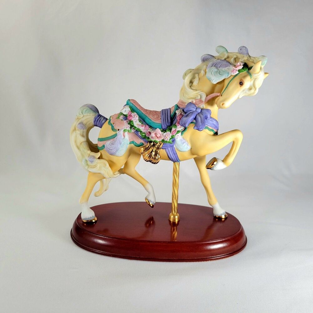 Lenox Circus Carousel Horse 1989 Tan Beige Porcelain Figurine Gold Vintage READ